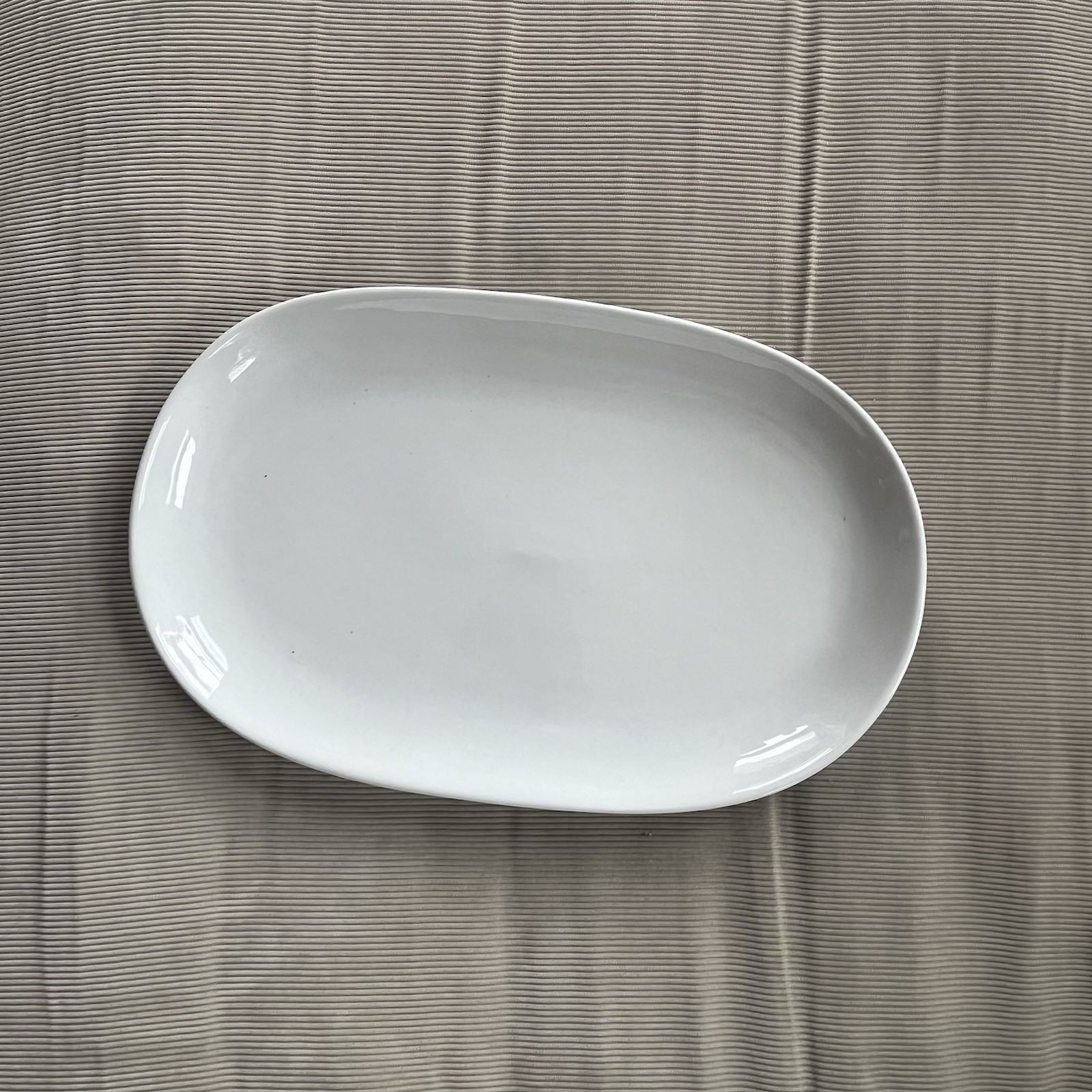 White Ceramic Oval Serving Plate