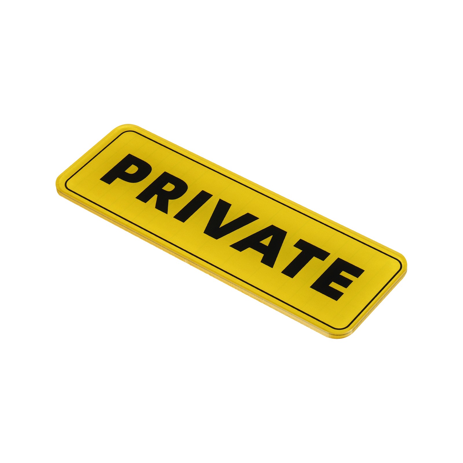 Private Sign, Acrylic 6"x2" Car Sticker Sign Holder, Gold