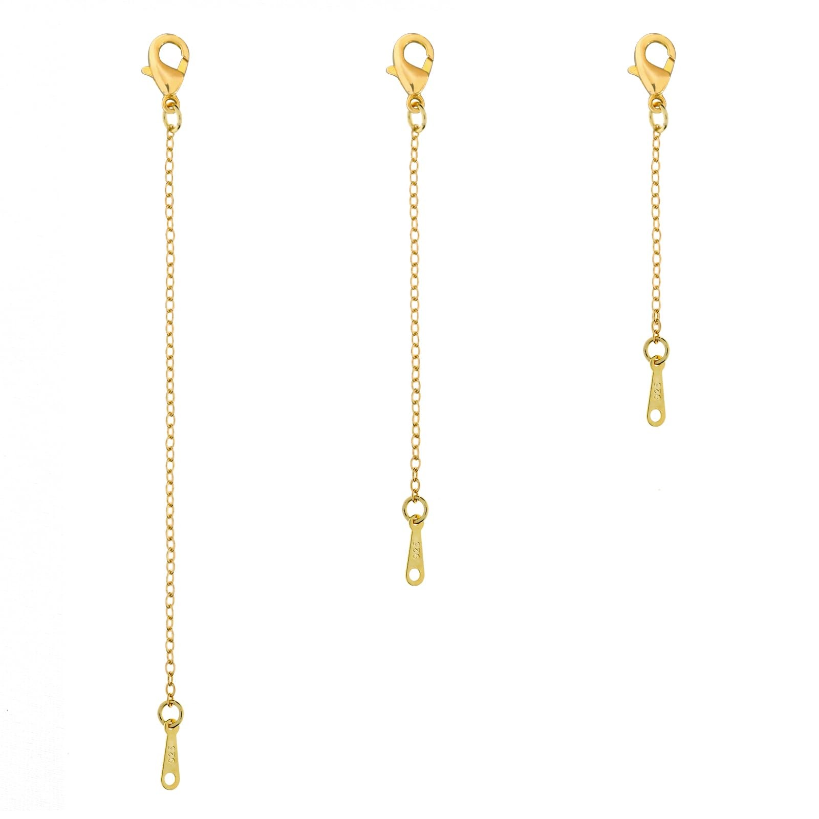 Gold Necklace Extenders - 14k Plated Extender Chain - (1 2 3 In), 