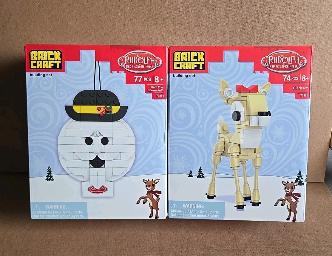 Brickcraft Rudolph the Red-Nosed Reindeer Sam The Snowman & Clarice Figure Sets