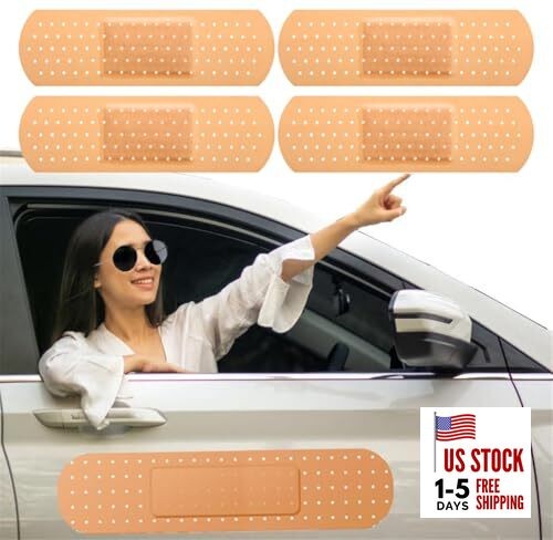 Car Bandaid Stickers, 4 PCS Removable Vinyl Car Automotive Magnets 