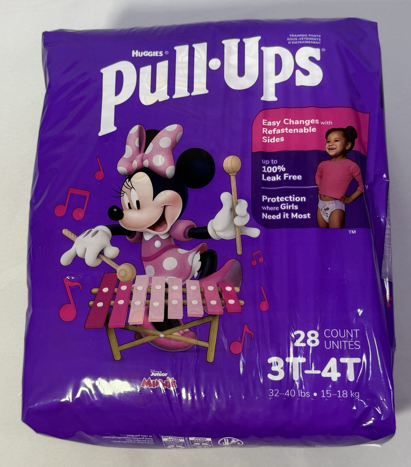 Huggies Pull-Ups 3T-4T Girls 28 Ct Minnie Mouse Training Pants 32-40 lbs