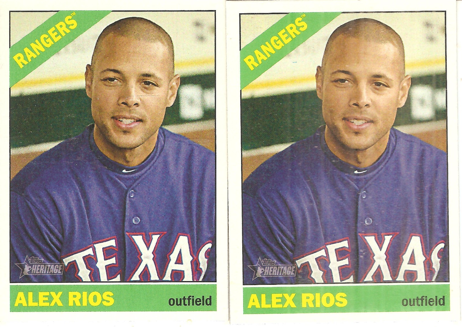2 CARD 2015 TOPPS HERITAGE ALEX RIOS BASEBALL CARD LOT