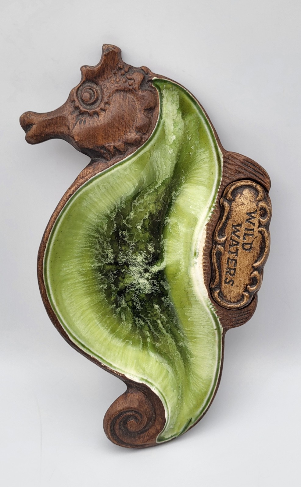 Treasure Craft USA Vintage Seahorse Decorative Trinket Dish Ceramic Pottery