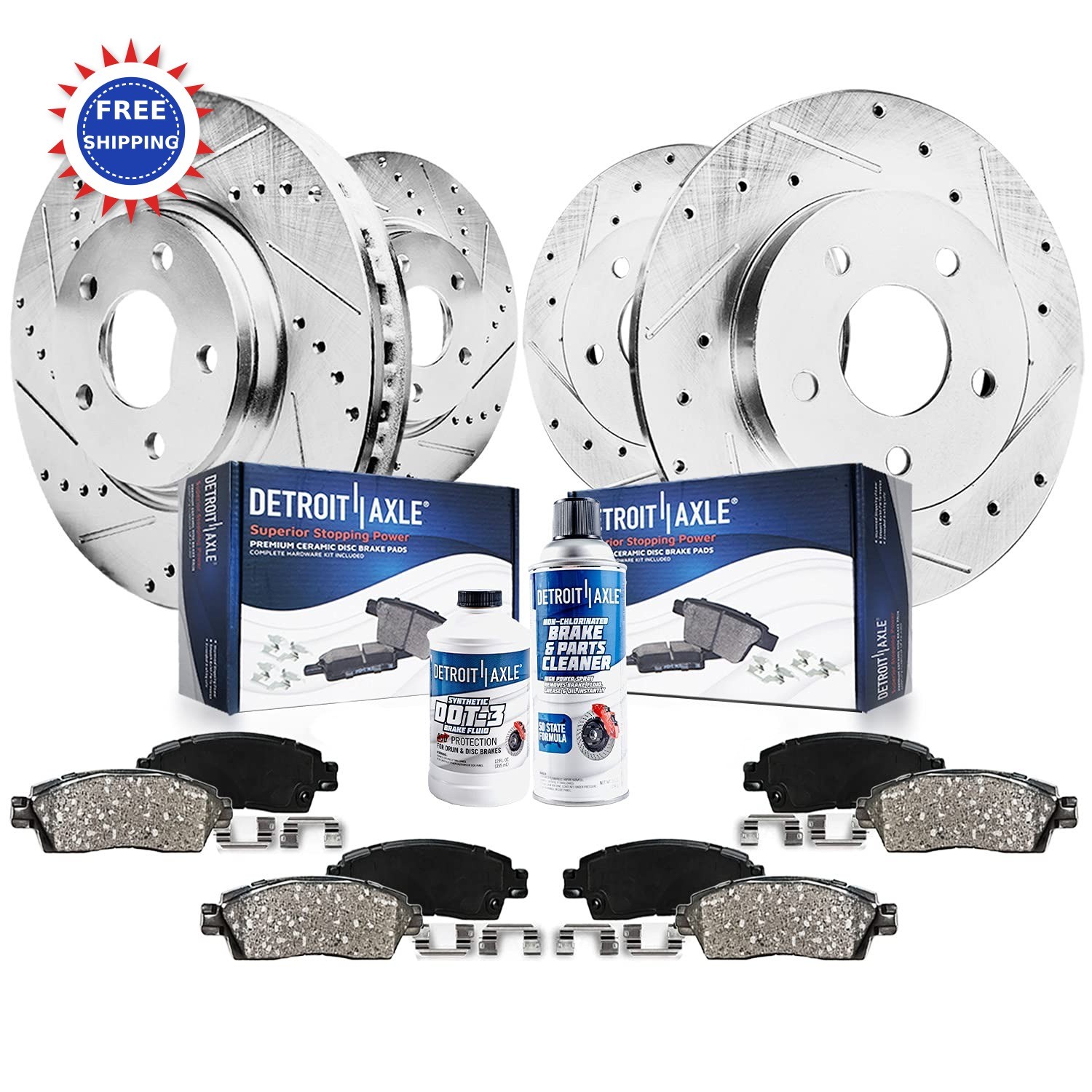 Brake Kit for 2013-2023 Nissan Altima Drilled Slotted Rotors Ceramic Pads Axle