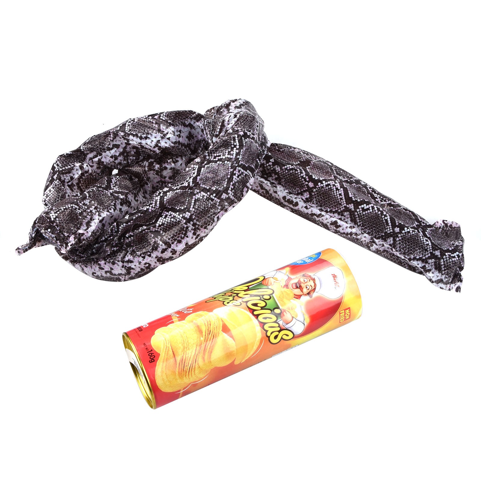 Hallowen Magic Snack Chips Can Flexible Spring Snake Trick Joke Gag Toy Kids D