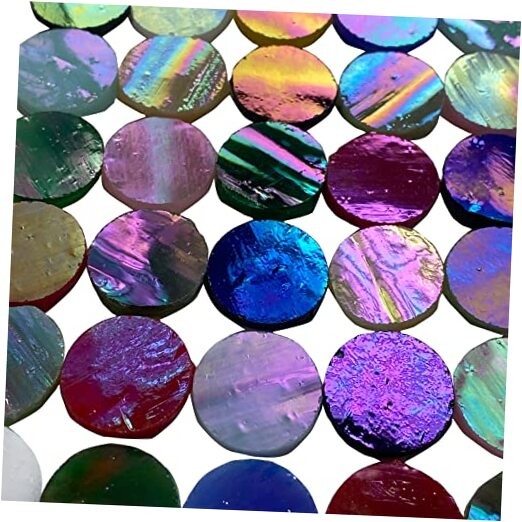 4/5" Magic Iridescent Round Circle Glass Mosaic Tiles Magic Iridescent-Round