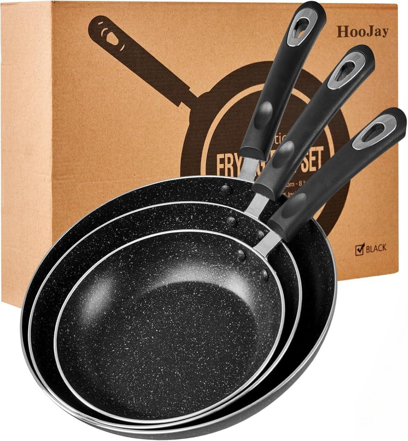 Nonstick Frying Pan Set-3-Pieces Skillet Set Induction Compatible,8 Inch,9.5 Inc