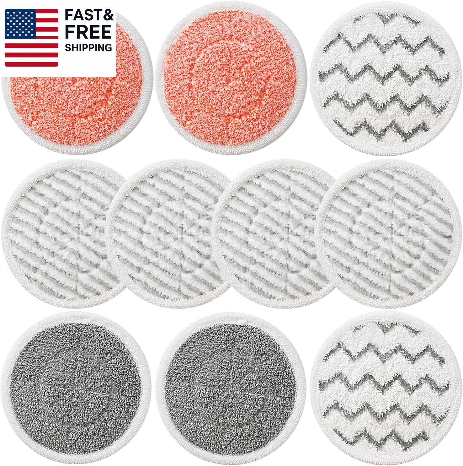 10 Pack Upgraded S7001 Pads Replacement Steam Mop Pads for Shark S7001 S8201 S7