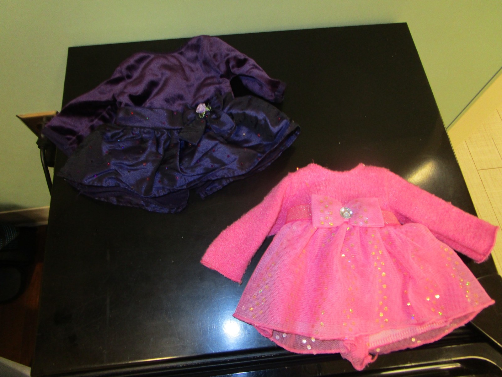 Purple and Pink Dollie & Me Dresses for Wellie Wishers dolls