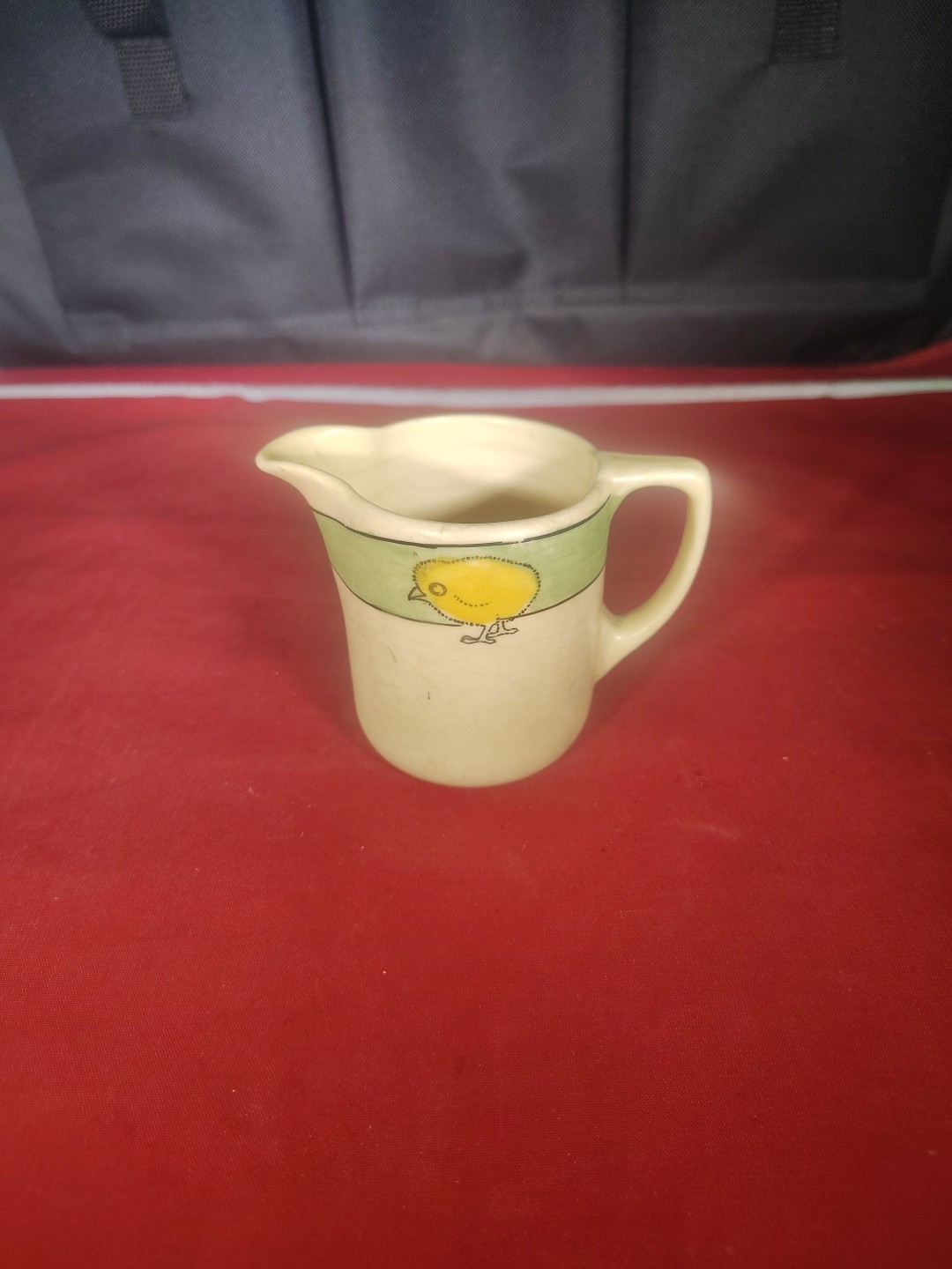ANTIQUE ROSEVILLE JUVENILLE LINE CREAMWARE CHICK PITCHER 3"
