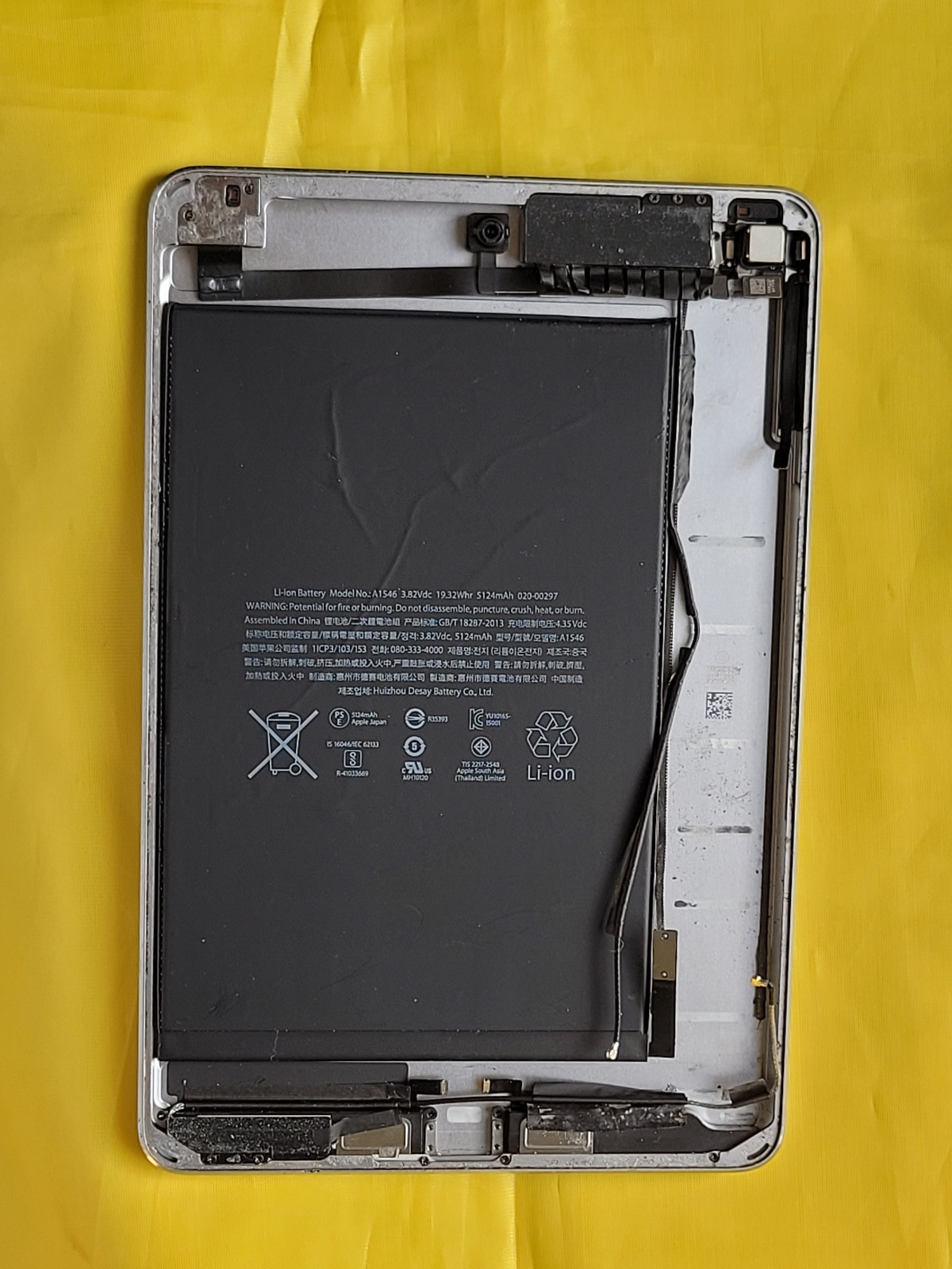 OEM Housing Rear Case w/Battery 96% Cameras & more for iPad Mini 4 A1538.  As Is