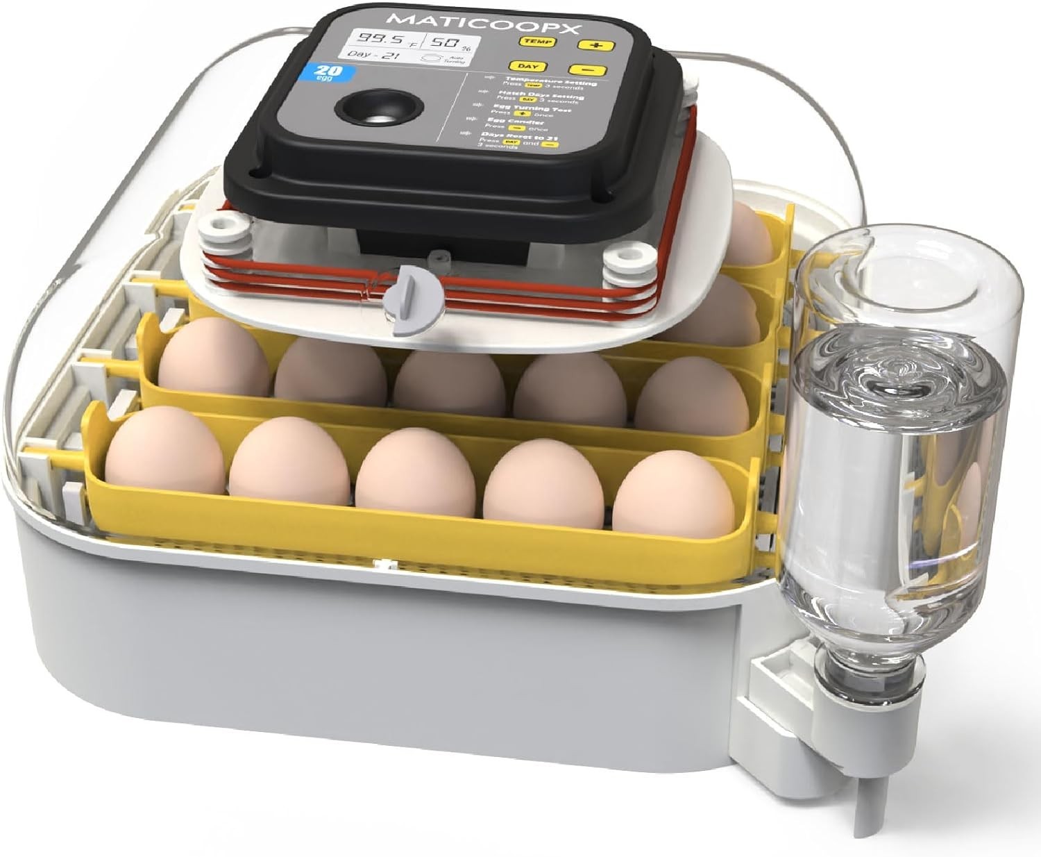 20 Egg Incubator with Humidity Display, Egg Candler, Automatic Egg Turner, for H