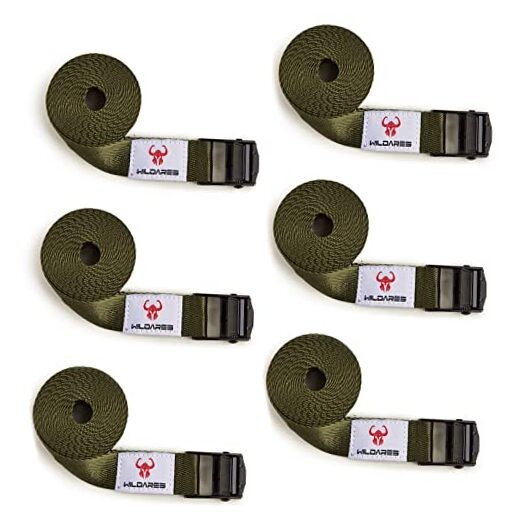 1" x 6.6' Trail Cam Strap,1800 lbs Heavy-Duty Trail Camera Army Green 6Pcs