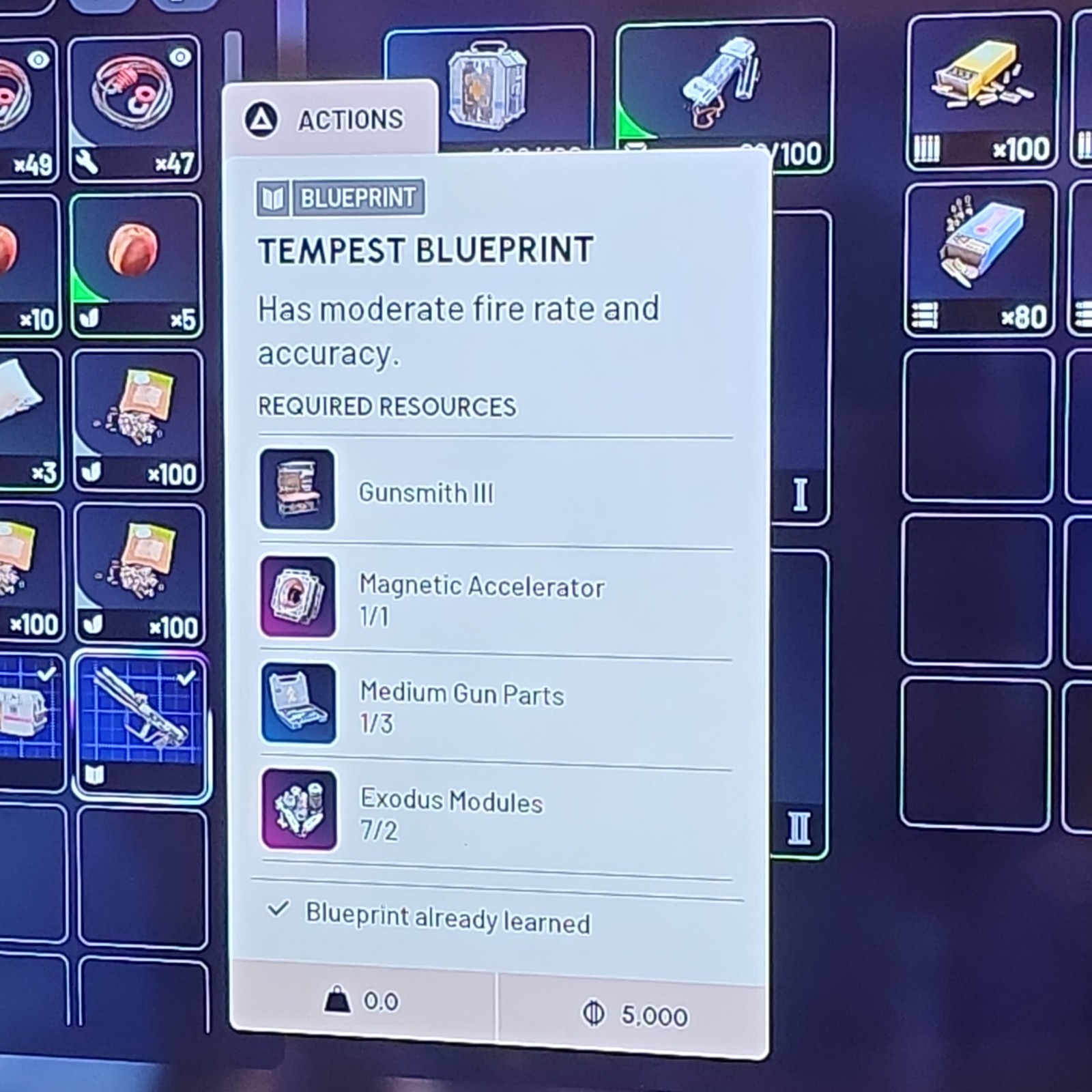 Tempest, Tactical MK.3, Silencer II, Vertical Grip III Game Item Blueprints