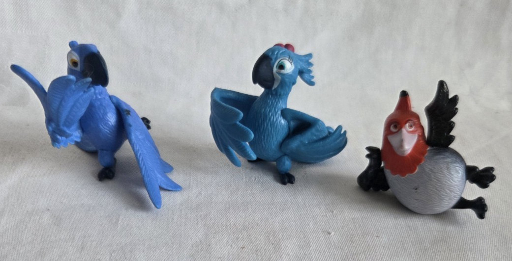 McDonalds Rio Movie Lot of 3 Figures Toys Pedro Jewel Blu 2014 Jakks Cake Topper