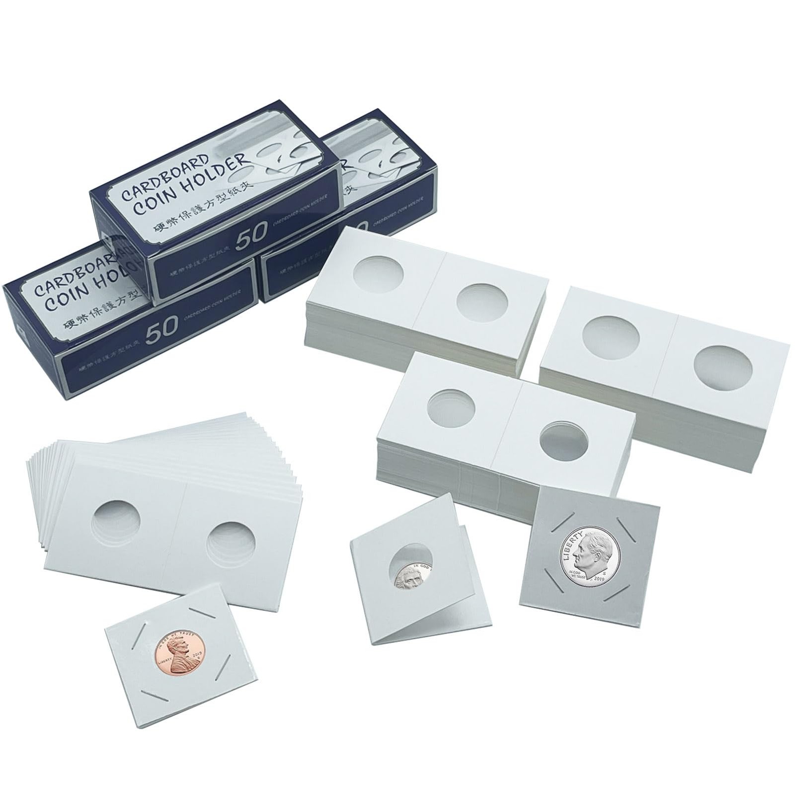 3 Assorted Sizes 150 Pieces Coin Flips 2" x Cardboard 3 Size (150 Pieces) 