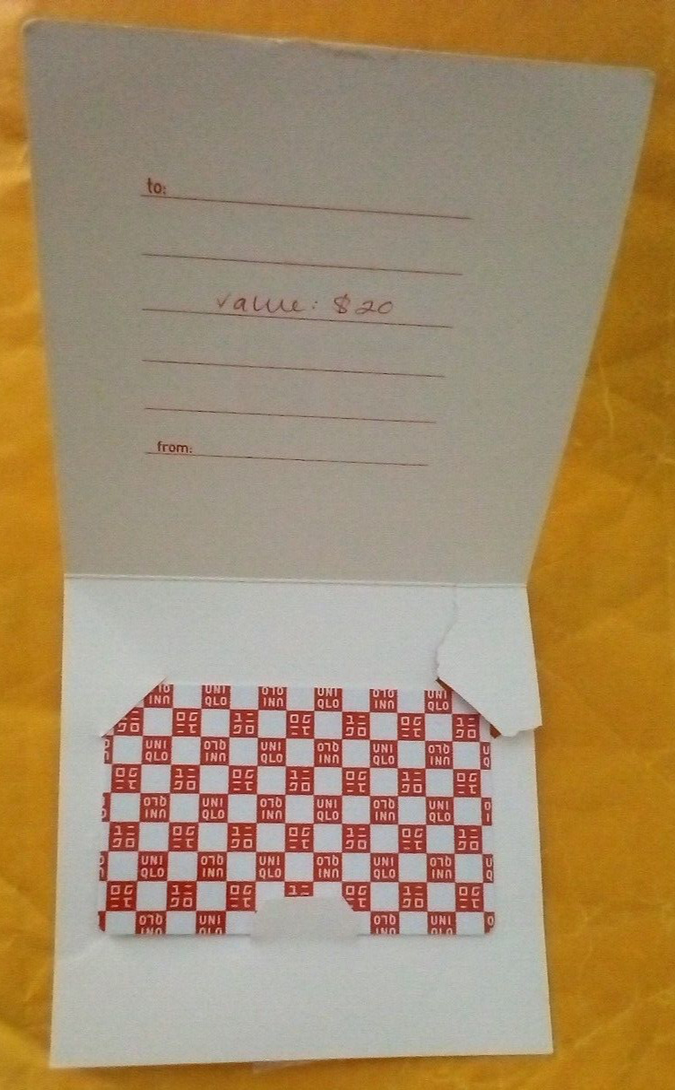 Uniqlo $20.00 Gift Card - No Expiration