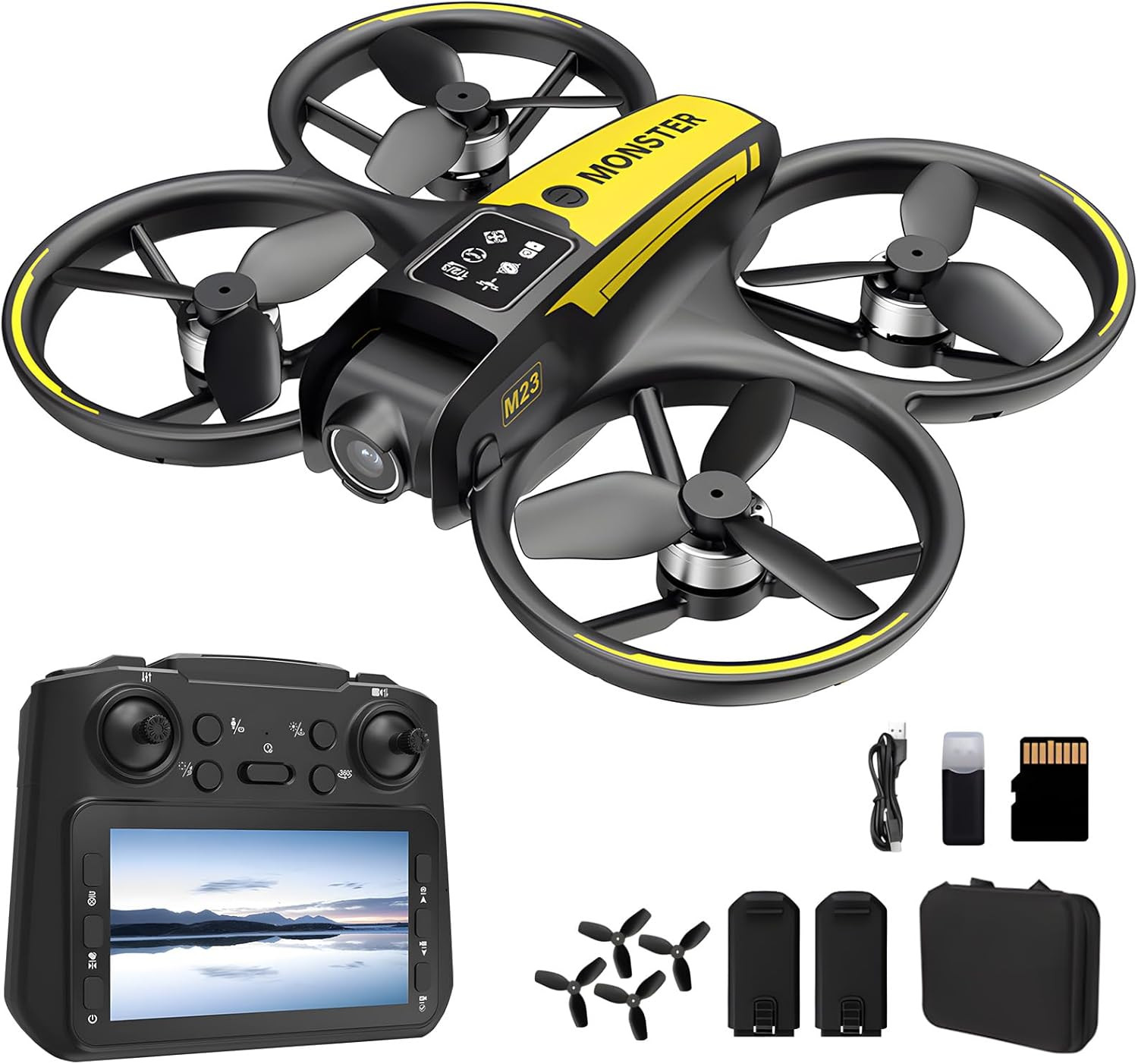 Drone for Kids with Camera and 4.5" Screen Remote – Beginner RC Drone with Brush