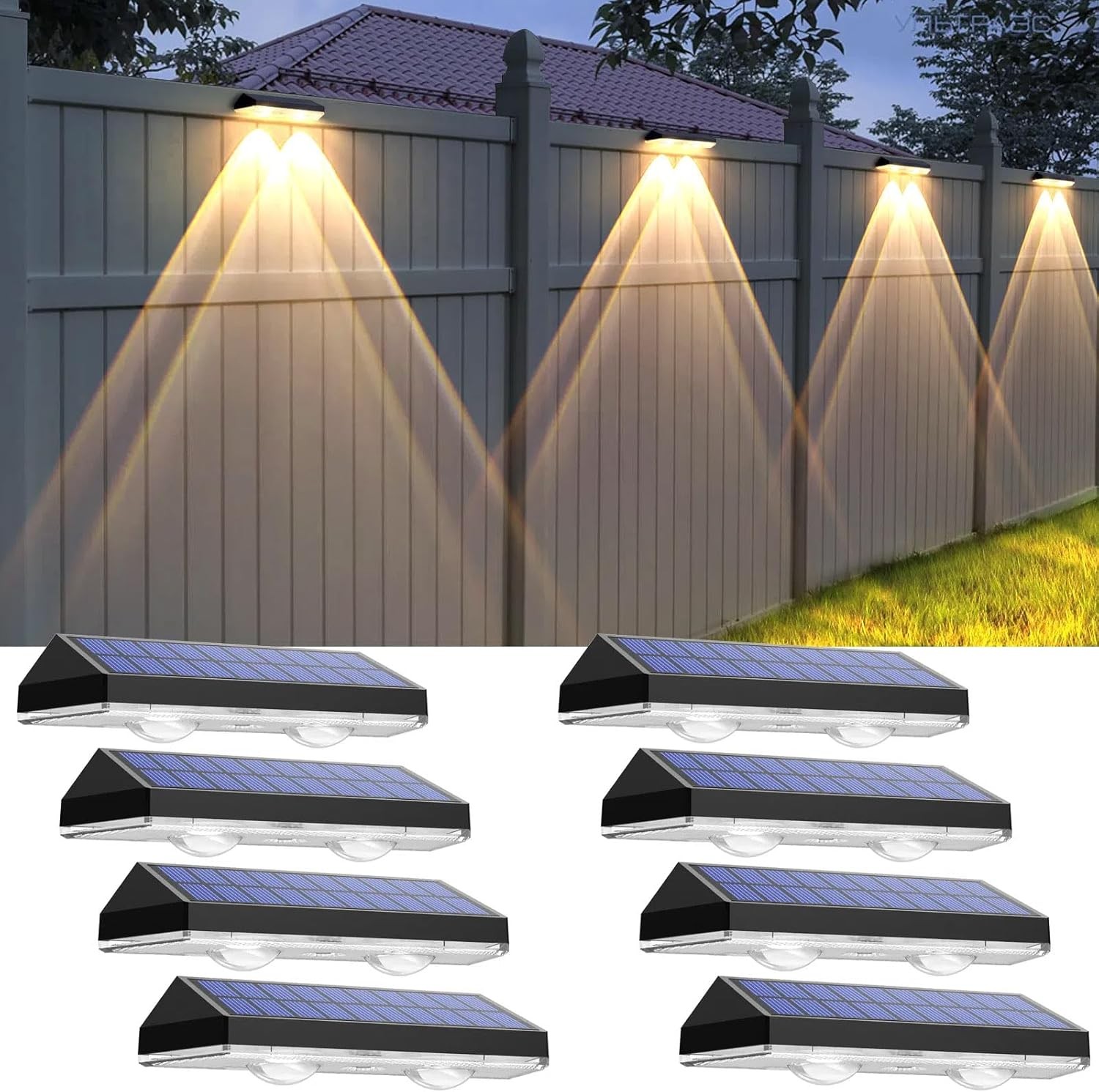  Waterproof LED, Fence Light Solar Powered for Outside, Backyard/Railing