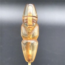 Old Glass Dzi Bead Tube Bead Barrel Spacer Amulet Pendant Antique Style Jewelry