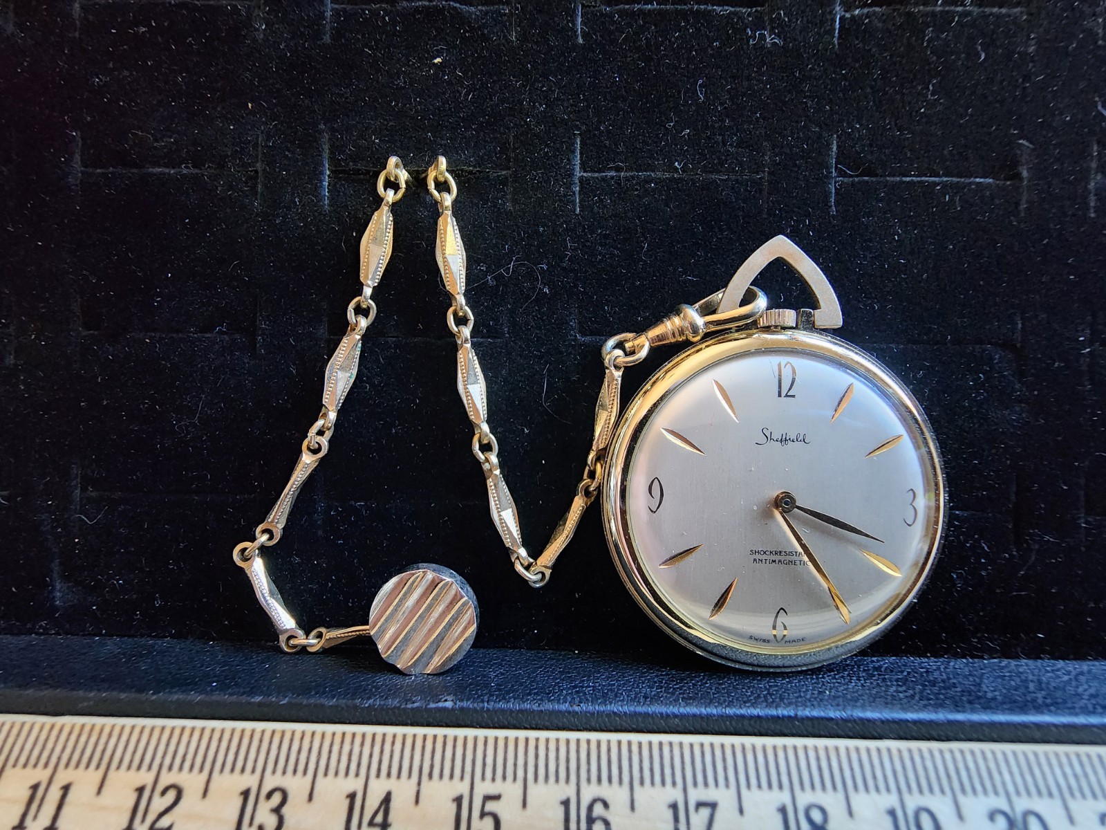 Antique Sheffield Slim Pocket Watch Parts Or Repair Item Only Will Not Wind Run