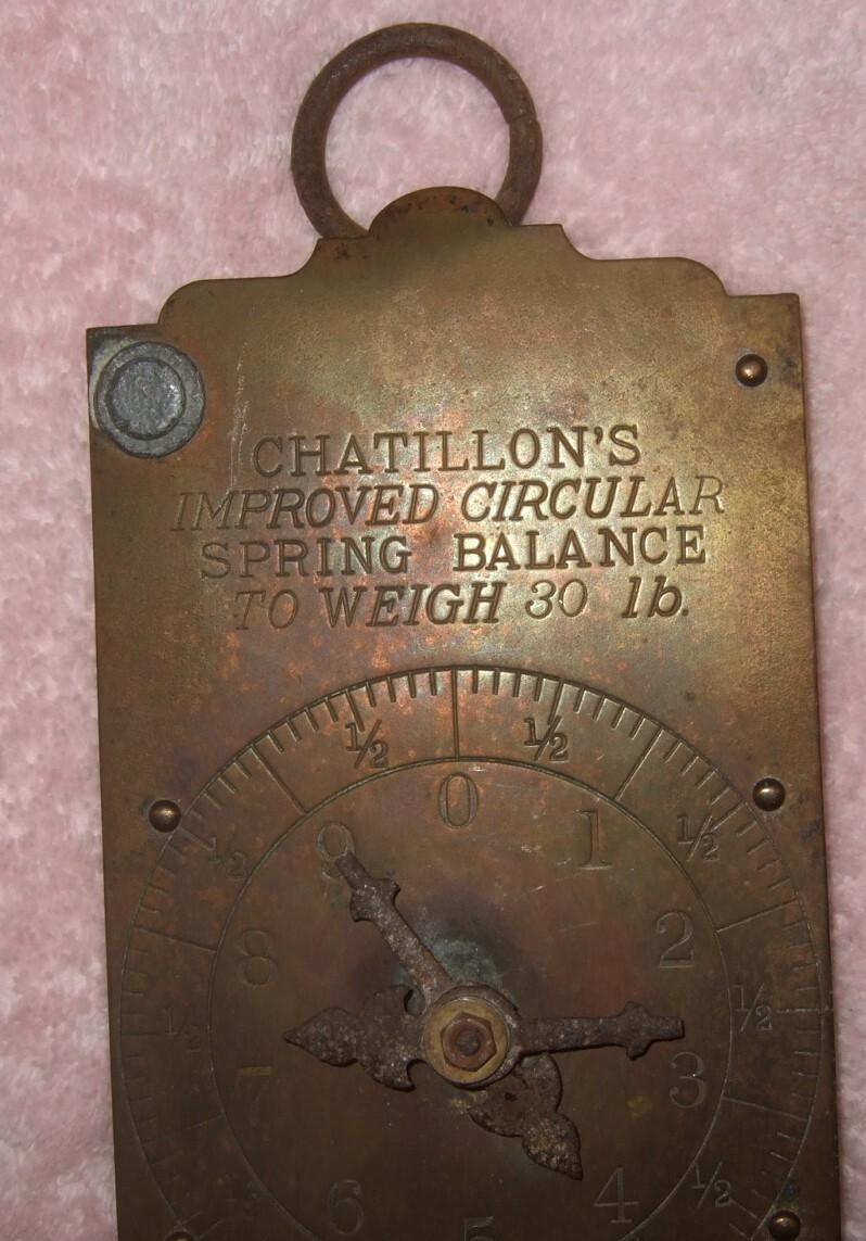 Chatillon's Brass Milk Scale Large Antique Hanging Scale