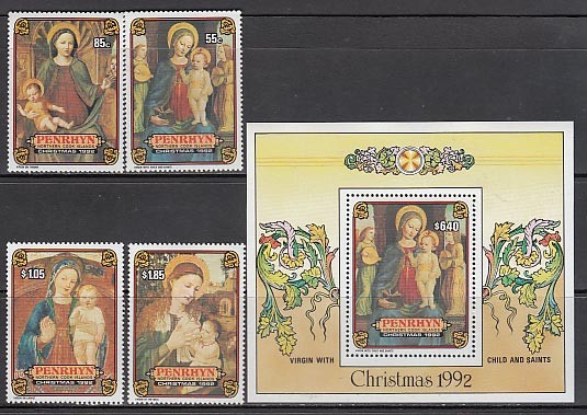 Penrhyn - Mail Yvert 386/9+H.85 ** Mnh Christmas