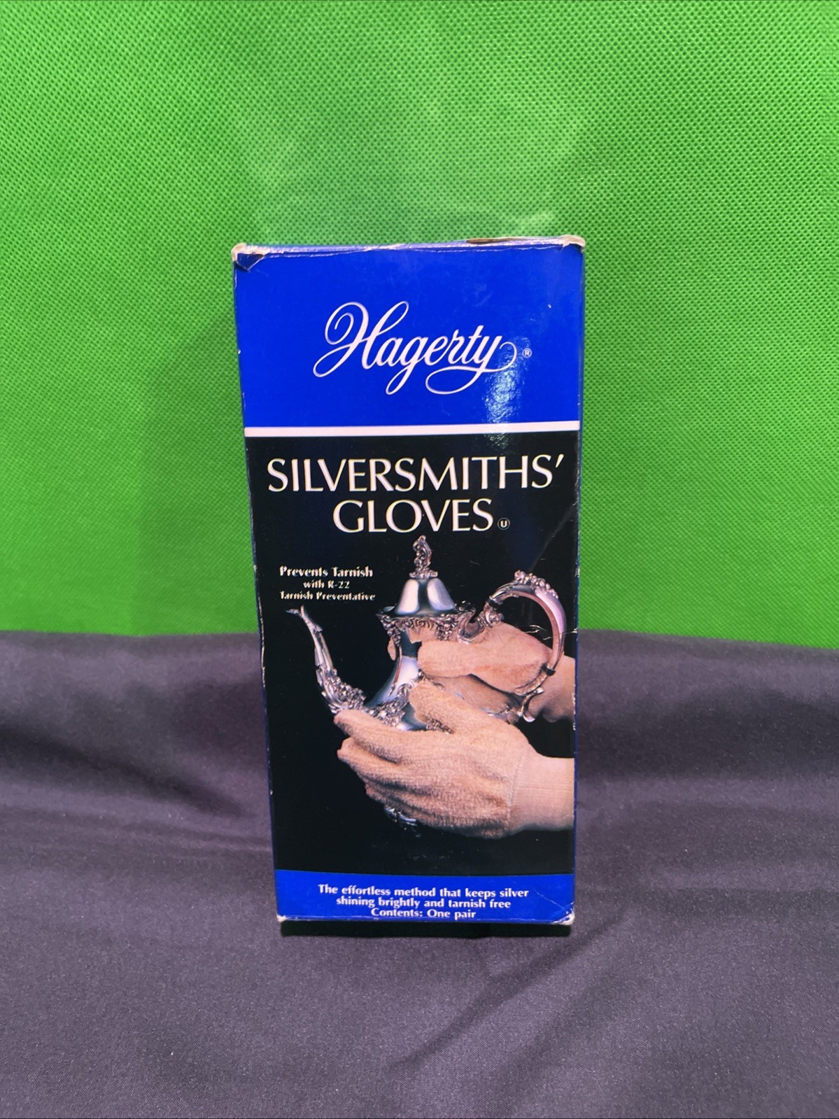 HAGERTY Silversmiths' Gloves + Dry Silver Polish Powder Kit NIB VINTAGE NOS