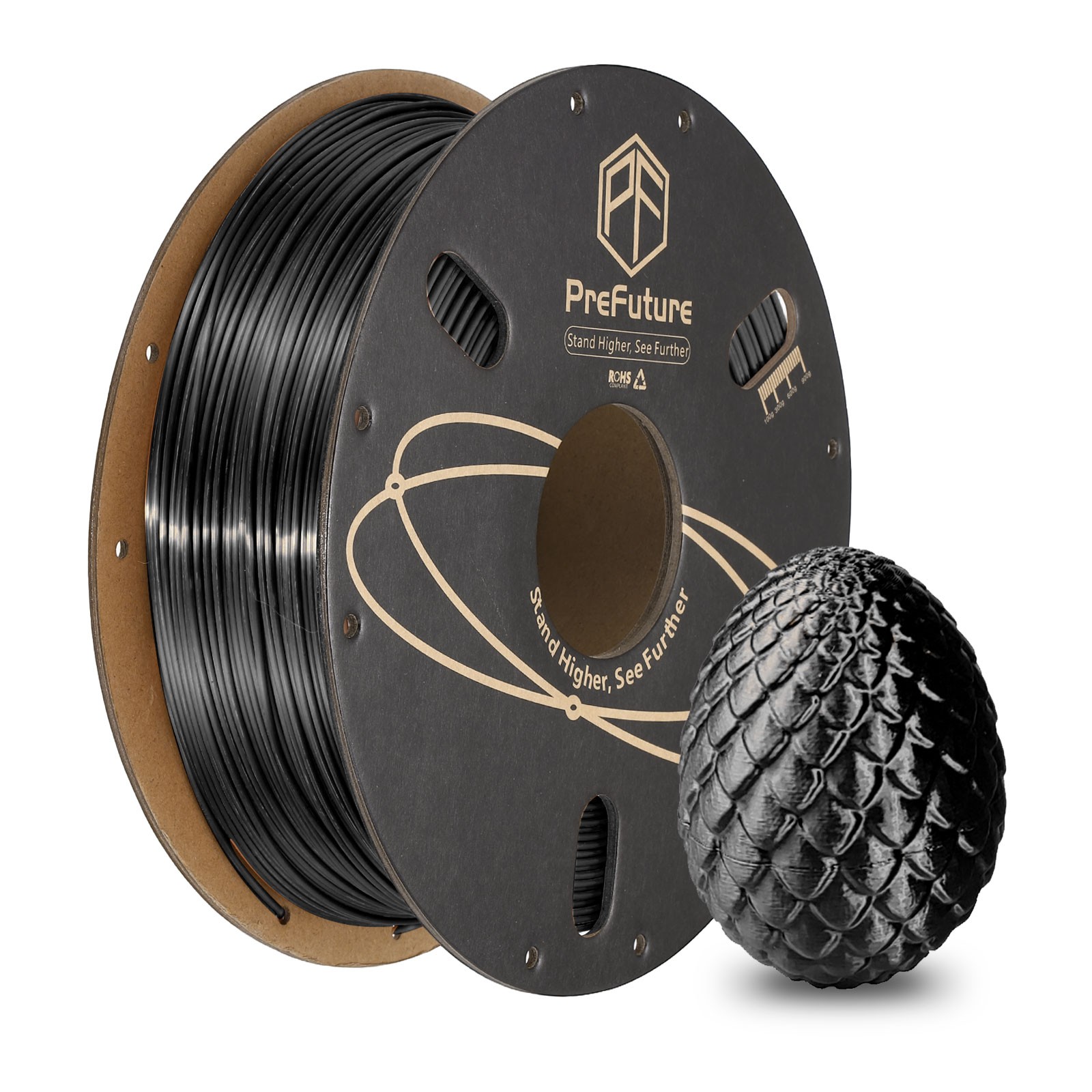 Silk PLA Filament 1.75mm 1KG/2.2LB High Shine 3D Printer Filament, Black