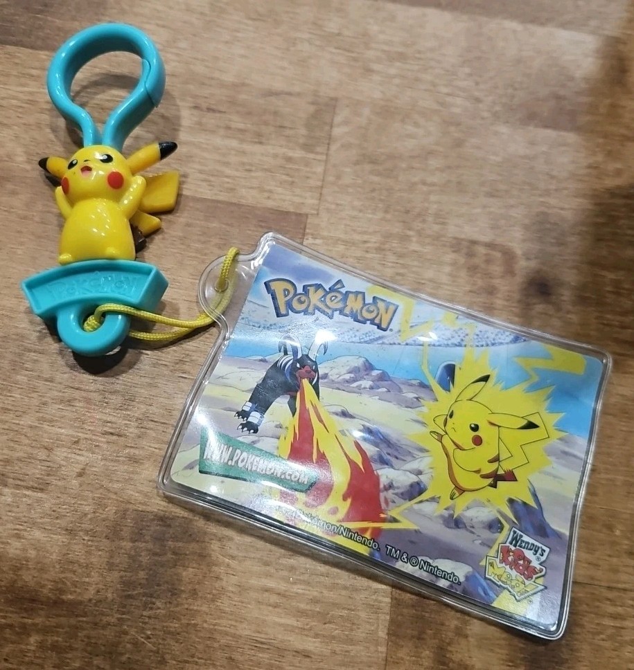 Vintage 2002 Pokemon Pikachu Wendy's Kids Meal Key Chain