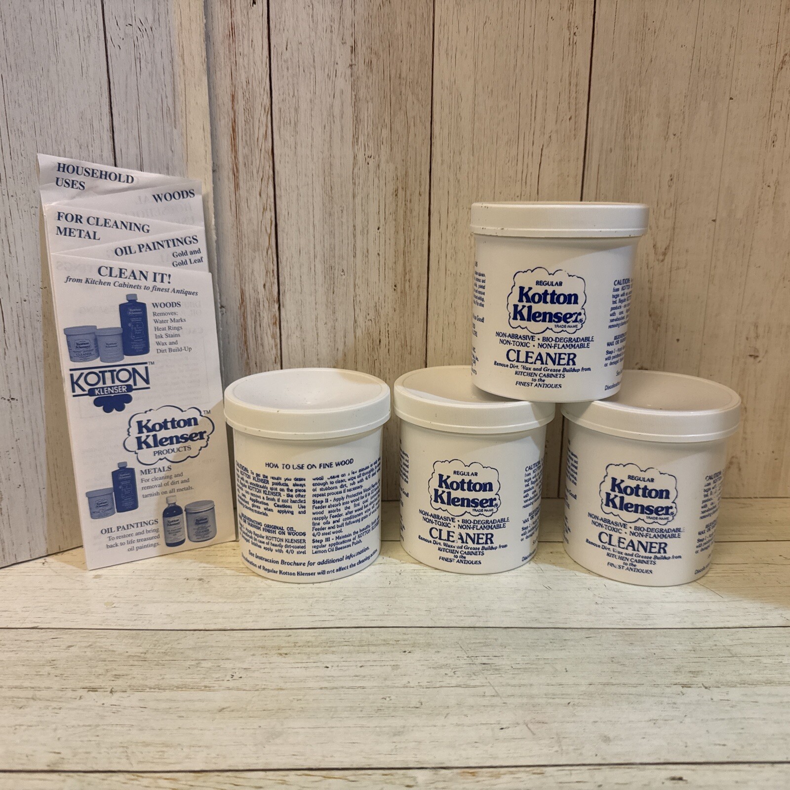 Kotton Klenser Lot Of 4 Regular Wood and Home Maintenance Cleaning Pack