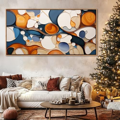 Abstract Wall Art - Modern Colorful Canvas Wall Art for 40"L x 20"W Brown