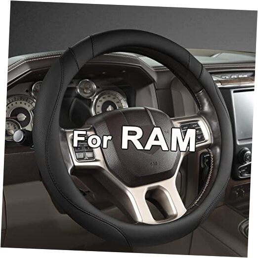  Customized Auto Car Steering Wheel Cover for Dodge RAM 1500 2500 3500, 15.5 
