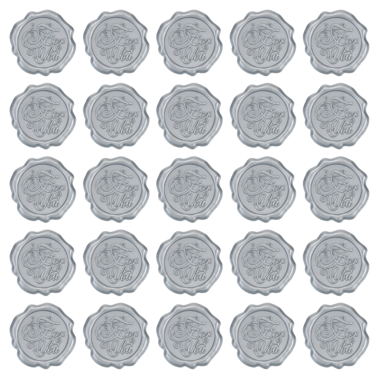 Wax Seal Stickers, 50 Pcs Self Adhesive For You Sticker, Silver