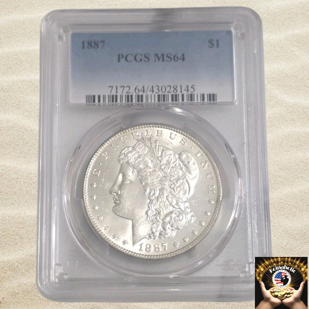 1887 Morgan Silver Dollar PCGS MS64,  BRIGHT WHITE COLOR From Storage 🔥 