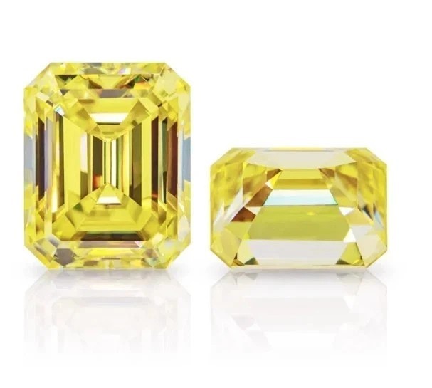 Loose 2Ct Emerald Cut Natural Yellow Color Lab Grown Diamond VVS1 Certified Z804