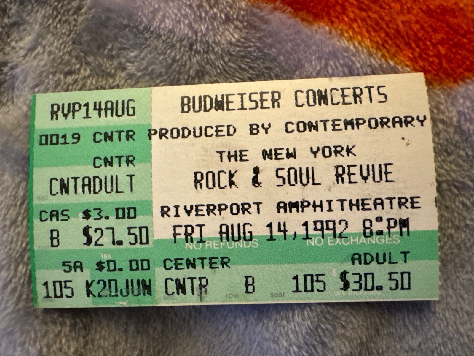 STEELY DAN & FRIENDS - ROCK & SOUL REVUE -AUGUST 14, 1992 - RIVERPORT AMP TICKET