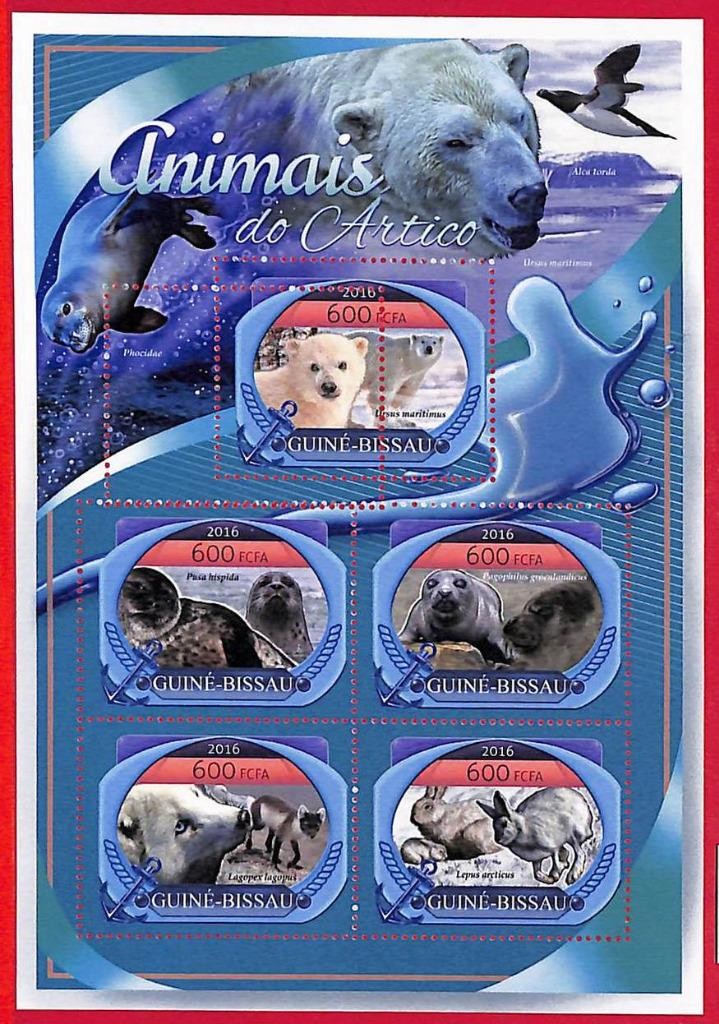 A5307 - GUINE-BISSAU - ERROR MISPERF Stamp Sheet - 2016 - Arctic animals