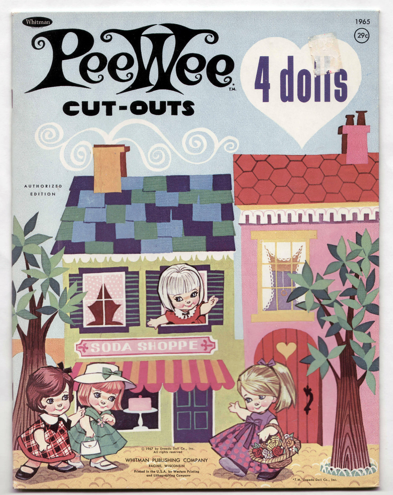 Vintage Whitman/Uneeda Doll #1965 PEE WEE paper dolls 1967 uncut/unused