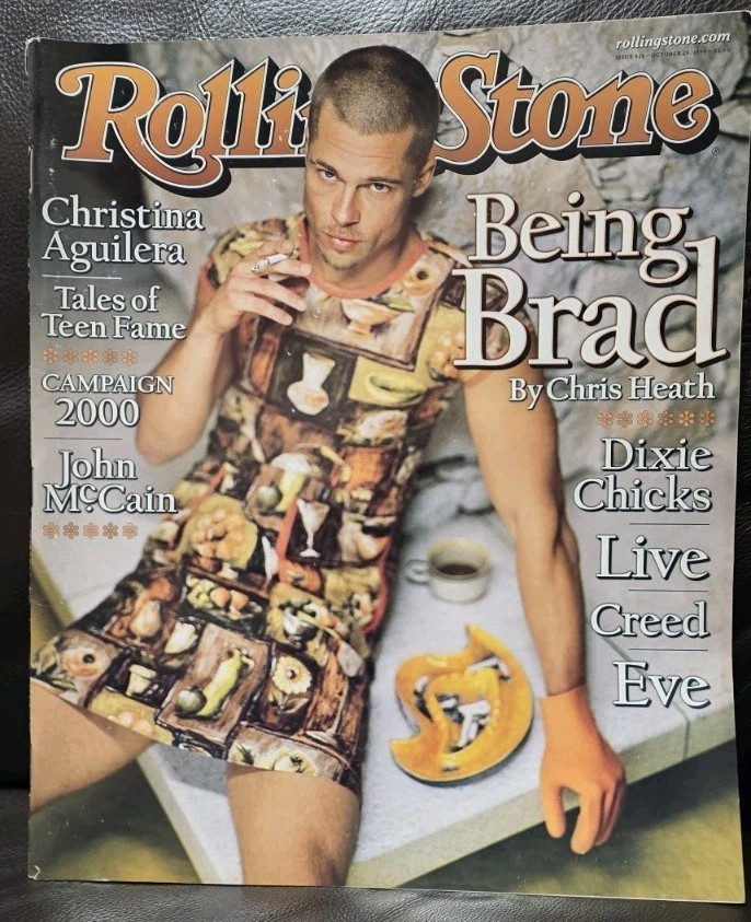 Brad Pitt Rolling Stone Music Magazine #824  Oct 28, 1999 Christina Aguilera