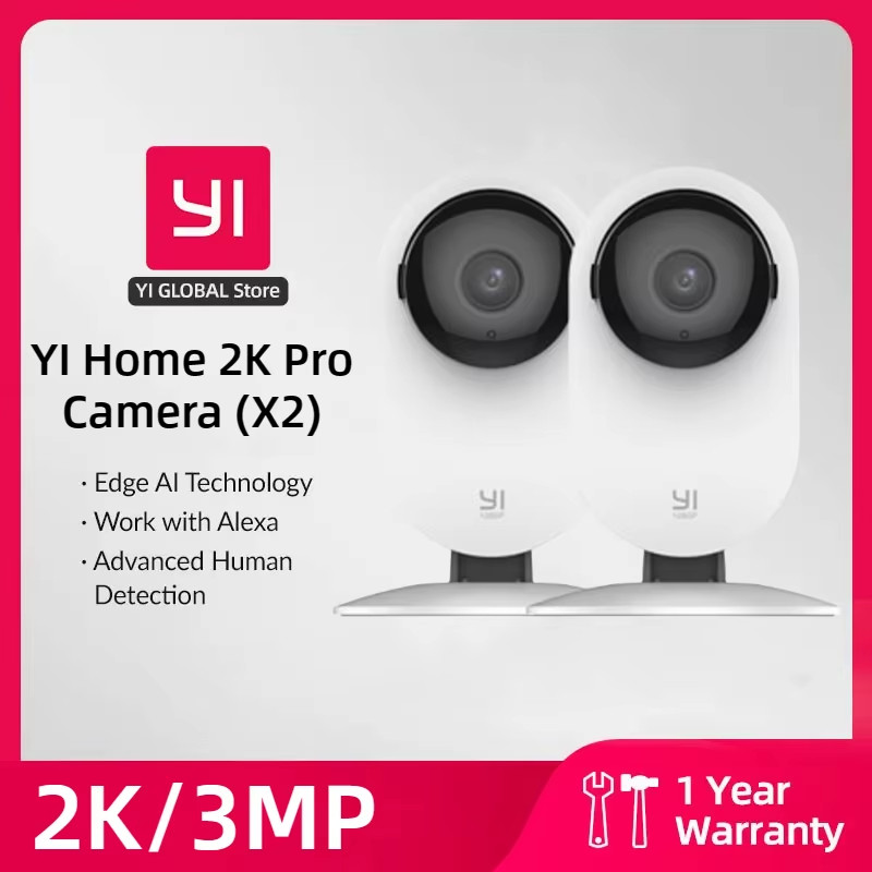 YI Pro 2K Wifi Home Camera 2/4Pcs Kit 3MP with Night Vision IP Security Protecti
