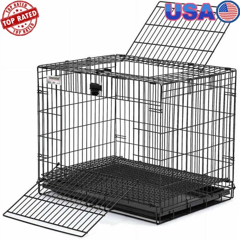 Folding Rabbit Cage Easy Setup Durable Habitat One-Handed Operation Clean Design