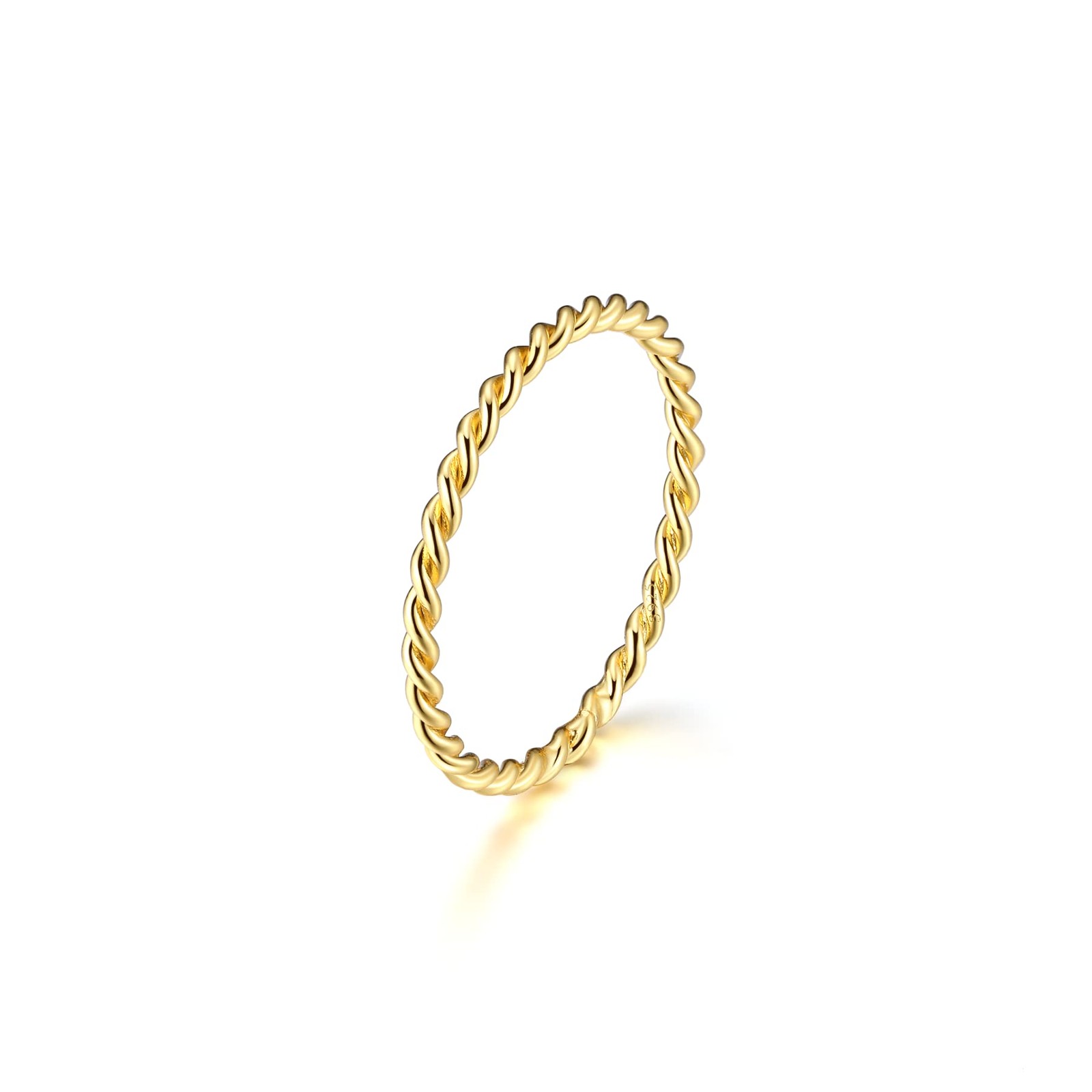 Thin Twist Ring 925 Sterling Silver Braided Infinity Twisted Gold Stacking Fr...
