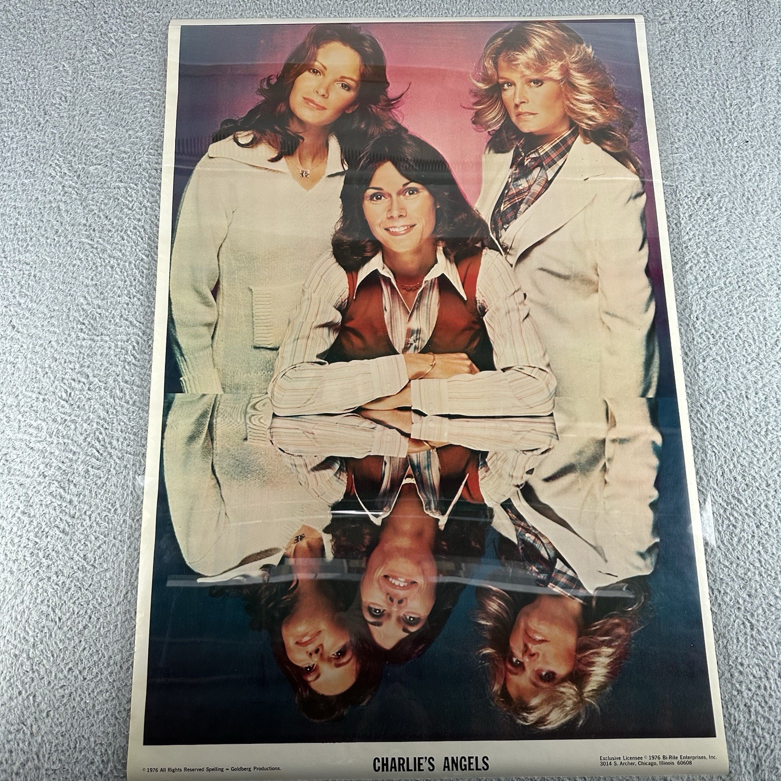 Vintage Poster Charlie's Angels 1976 TV movie Never Hung New Out Of Plastic Crew