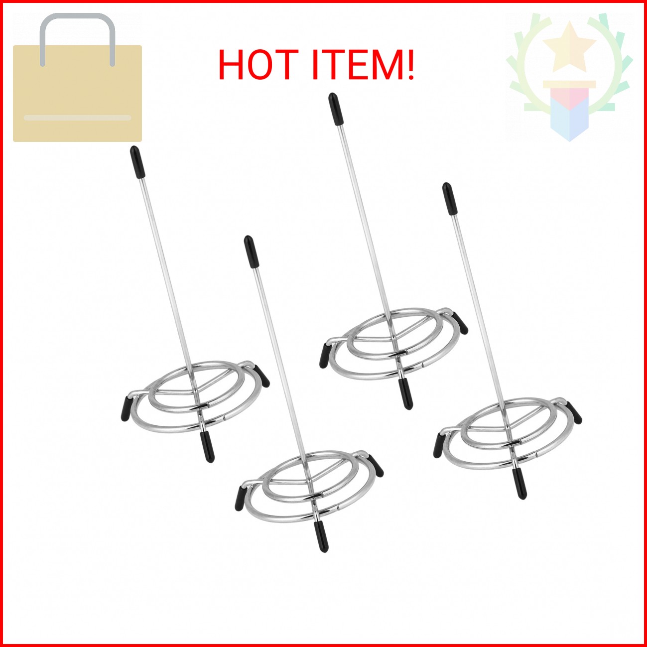 4PCS Check Spindle, Receipt Holder Spike, Stainless Steel Bill Fork, Memo Holder