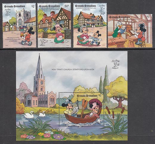 Grenada-Grenadines - Mail Yvert 1117/20+H.193 ** MNH Walt Disney