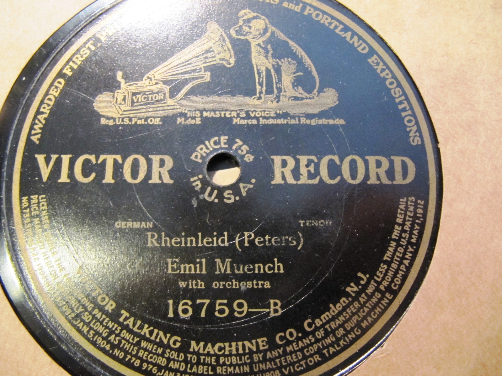 1906 GERMAN PATRIOTIC Harmonia Quartet Grüße an die Heimat Emil Muench Rheinlied