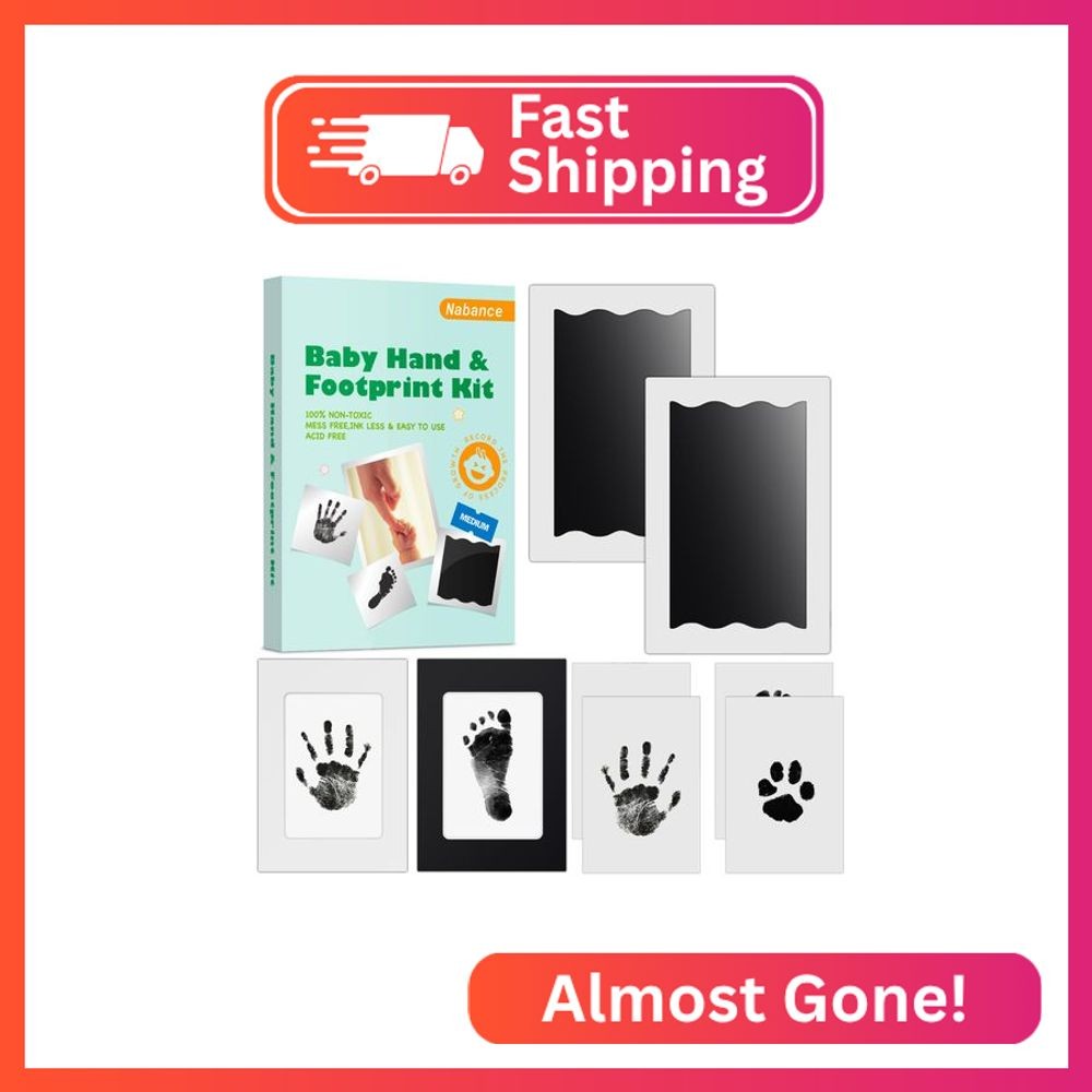 Nabance Inkless Baby Hand and Footprint Kit, Safe No Mess Ink Pad for Baby Hand 