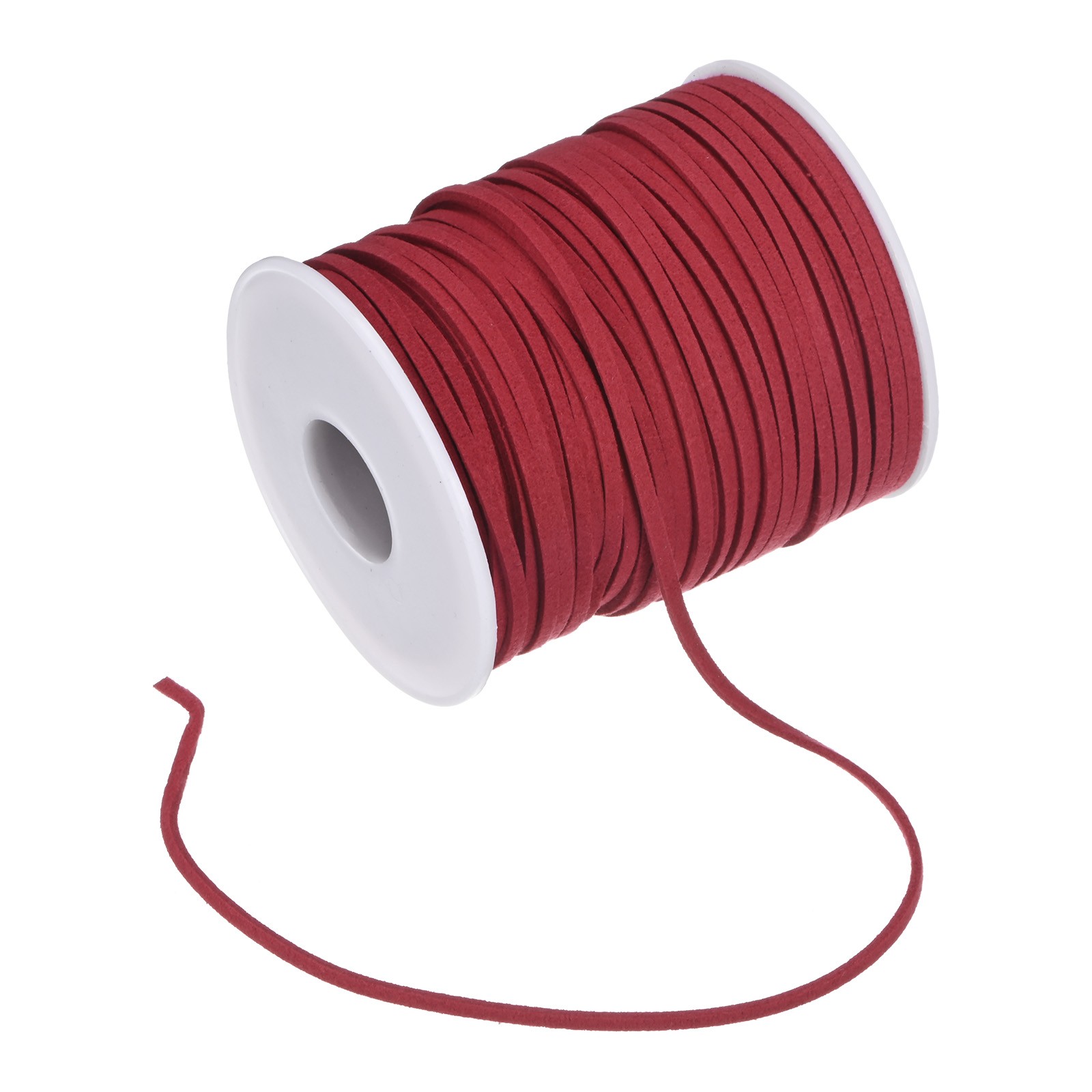 Faux Suede Leather Cord, 50 Yards 2.6mm Flat Suede Leather Lace [Wine Red]